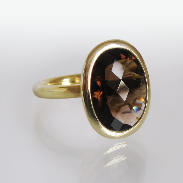 Ring 14k Gelbgold Rauchquarz