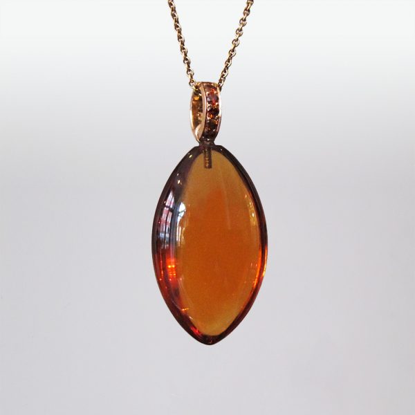 Anhänger Citrin 18k Gold orangefarbige Diamanten