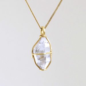 Anhänger Herkimer Diamant in Gelbgold